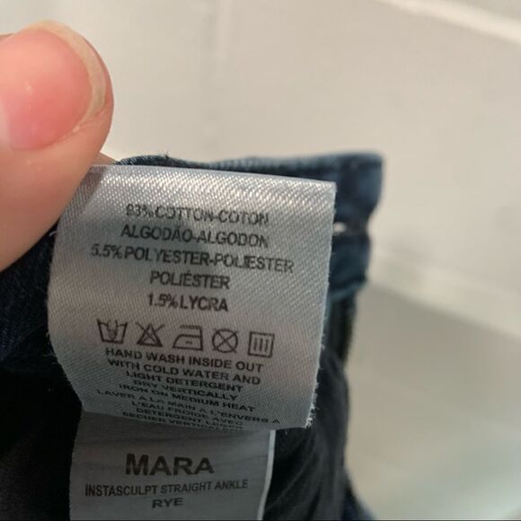 DL1961 Mara Instasculpt Mid Rise Straight Ankle Frayed Snap Jeans (A10) - Picture 11 of 11